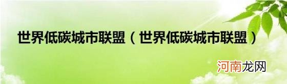 世界低碳城市联盟 世界低碳城市联盟