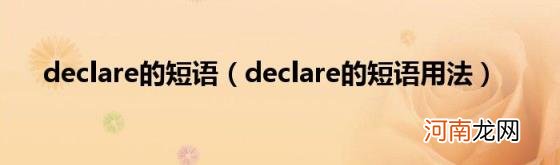 declare的短语用法 declare的短语