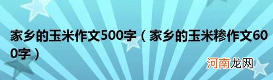 家乡的玉米糁作文600字 家乡的玉米作文500字