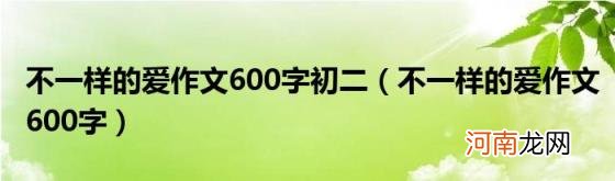 不一样的爱作文600字 不一样的爱作文600字初二