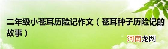 苍耳种子历险记的故事 二年级小苍耳历险记作文