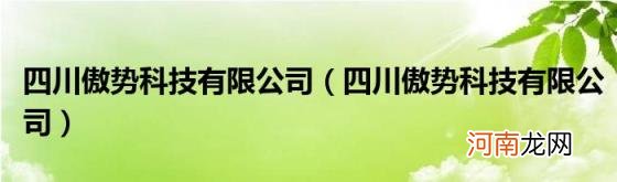 四川傲势科技有限公司 四川傲势科技有限公司