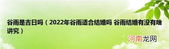 2022年谷雨适合结婚吗谷雨结婚有没有啥讲究 谷雨是吉日吗