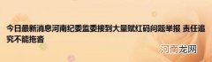 今日最新消息河南纪委监委接到大量赋红码问题举报责任追究不能拖沓