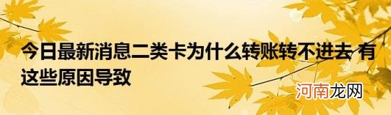 今日最新消息二类卡为什么转账转不进去有这些原因导致