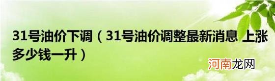 31号油价调整最新消息上涨多少钱一升 31号油价下调