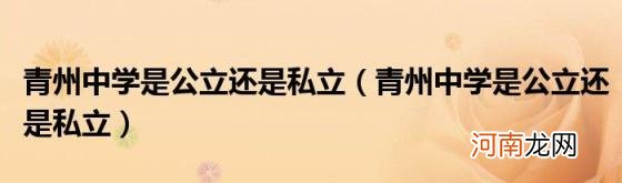 青州中学是公立还是私立 青州中学是公立还是私立