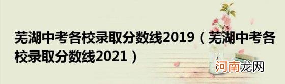 芜湖中考各校录取分数线2021 芜湖中考各校录取分数线2019