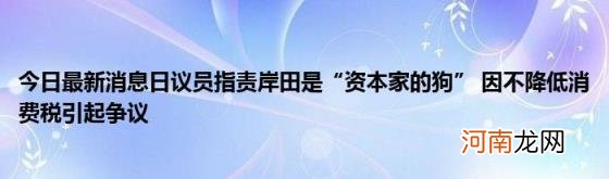 今日最新消息日议员指责岸田是“资本家的狗”因不降低消费税引起争议