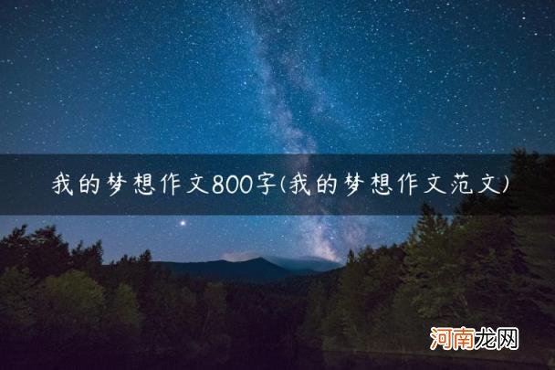 我的梦想作文范文 我的梦想作文800字