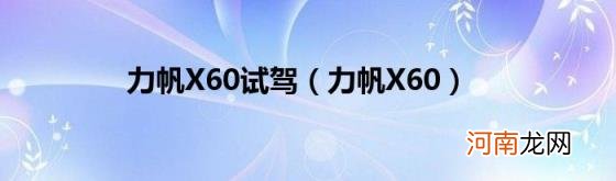 力帆X60 力帆X60试驾