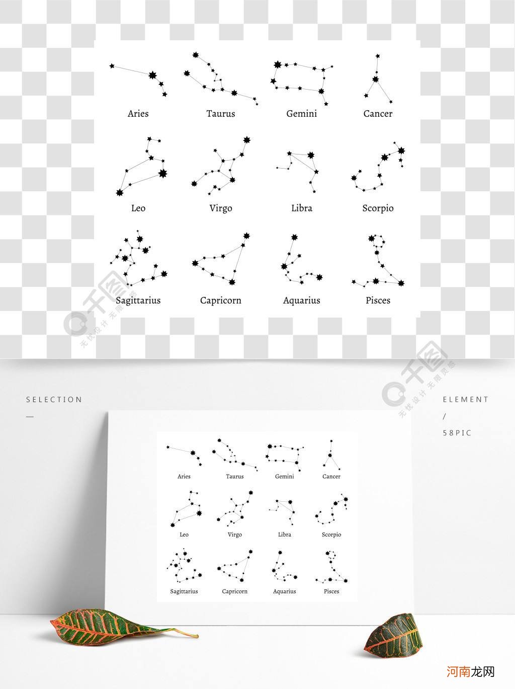 十二星座月份及星图 星座图 12星座月份