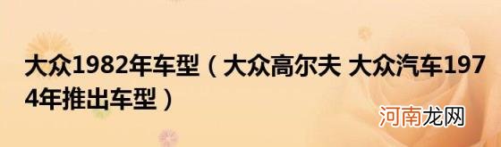 大众高尔夫大众汽车1974年推出车型 大众1982年车型