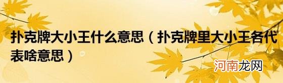 扑克牌里大小王各代表啥意思 扑克牌大小王什么意思