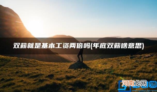 年底双薪啥意思 双薪就是基本工资两倍吗