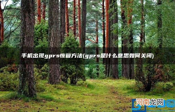 gprs是什么意思如何关闭 手机出现gprs恢复方法