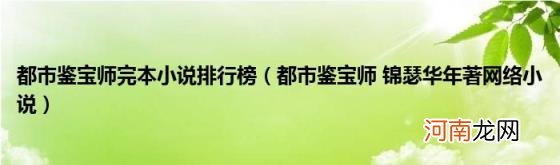 都市鉴宝师锦瑟华年著网络小说 都市鉴宝师完本小说排行榜