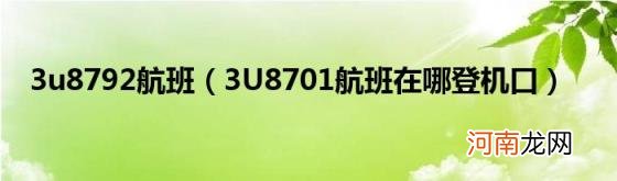 3U8701航班在哪登机口 3u8792航班