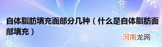 什么是自体脂肪面部填充 自体脂肪填充面部分几种