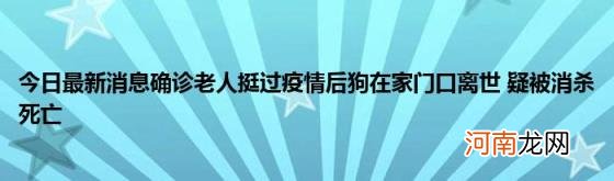 今日最新消息确诊老人挺过疫情后狗在家门口离世疑被消杀死亡