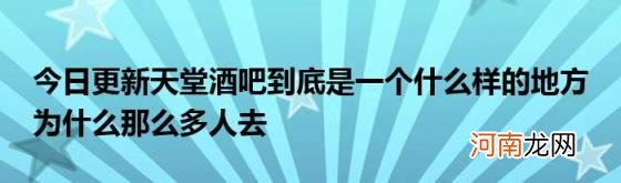 今日更新天堂酒吧到底是一个什么样的地方为什么那么多人去