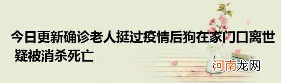 今日更新确诊老人挺过疫情后狗在家门口离世疑被消杀死亡