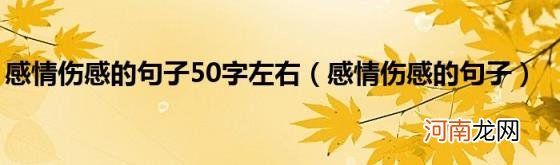 感情伤感的句子 感情伤感的句子50字左右