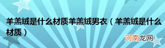羊羔绒是什么材质 羊羔绒是什么材质羊羔绒男衣