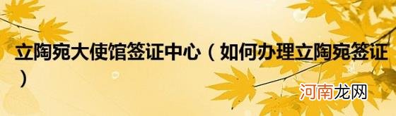 如何办理立陶宛签证 立陶宛大使馆签证中心