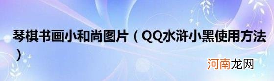 QQ水浒小黑使用方法 琴棋书画小和尚图片