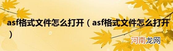 asf格式文件怎么打开 asf格式文件怎么打开