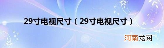 29寸电视尺寸 29寸电视尺寸