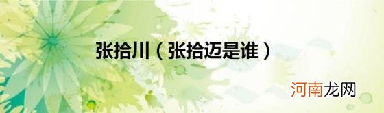 张拾迈是谁 张拾川