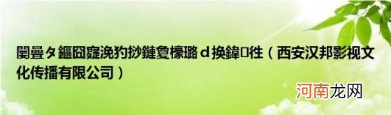 西安汉邦影视文化传播有限公司 闄曡タ鏂囧寲浼犳挱鏈夐檺璐ｄ换鍏徃