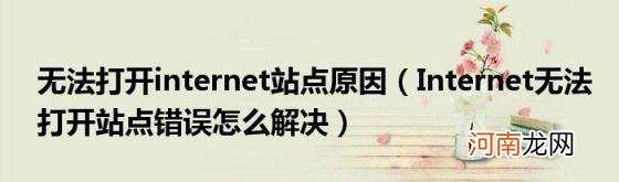 Internet无法打开站点错误怎么解决 无法打开internet站点原因