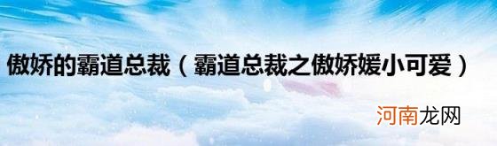 霸道总裁之傲娇媛小可爱 傲娇的霸道总裁