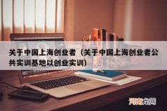 关于中国上海创业者公共实训基地以创业实训 关于中国上海创业者