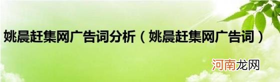 姚晨赶集网广告词 姚晨赶集网广告词分析