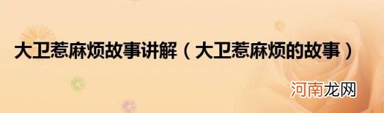 大卫惹麻烦的故事 大卫惹麻烦故事讲解
