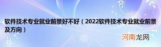 2022软件技术专业就业前景及方向 软件技术专业就业前景好不好