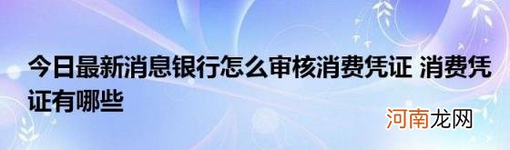 今日最新消息银行怎么审核消费凭证消费凭证有哪些