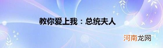 教你爱上我：总统夫人