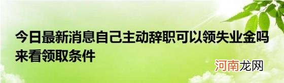 今日最新消息自己主动辞职可以领失业金吗来看领取条件