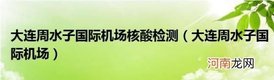 大连周水子国际机场 大连周水子国际机场核酸检测