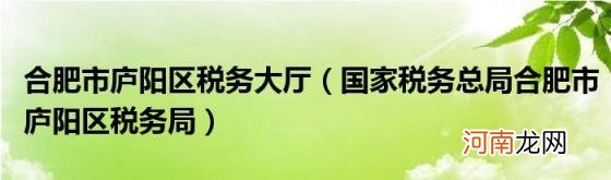 国家税务总局合肥市庐阳区税务局 合肥市庐阳区税务大厅