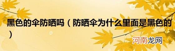 防晒伞为什么里面是黑色的 黑色的伞防晒吗