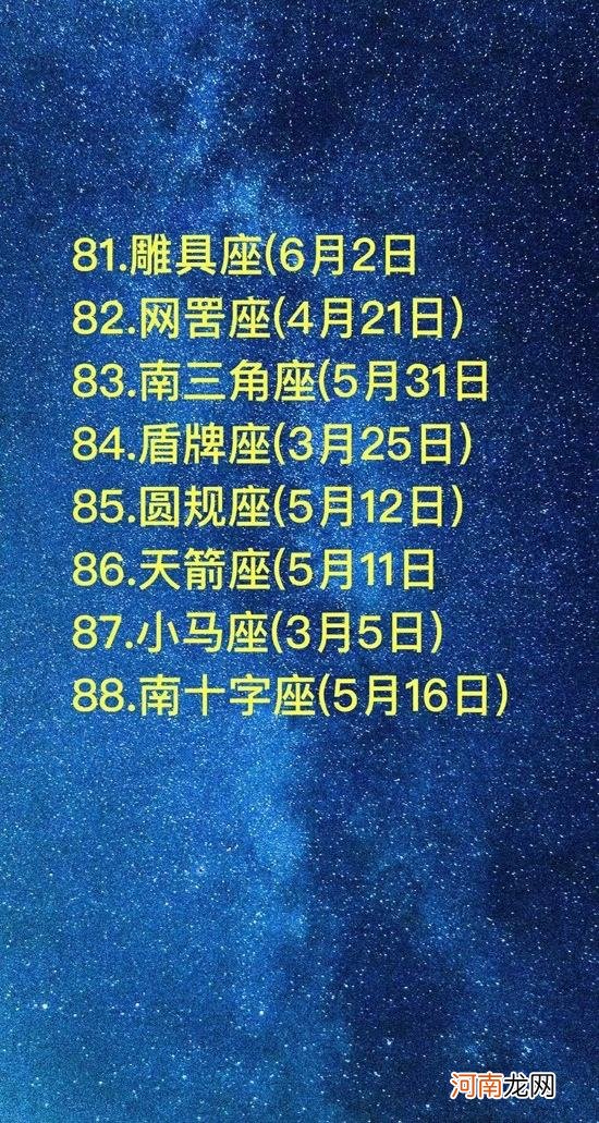 88个星座分别叫什么名字 88个星座的名字叫什么?