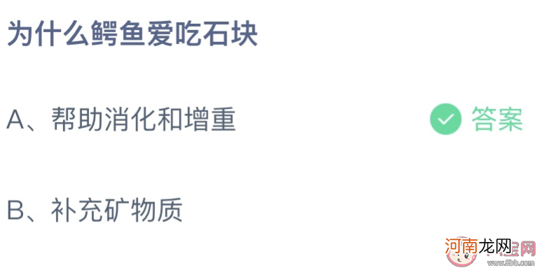 鳄鱼爱吃石块|为什么鳄鱼爱吃石块蚂蚁庄园 小课堂9月29日答案最新