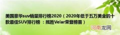 2020年低于五万美金的十款最佳SUV排行榜：揽胜Velar荣登榜首 美国豪华suv销量排行榜2020