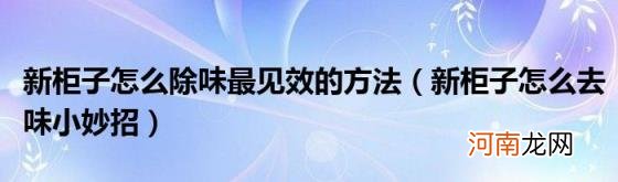 新柜子怎么去味小妙招 新柜子怎么除味最见效的方法